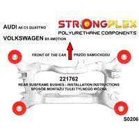 STRONGFLEX 226225A: Zadní nápravnice - sada silentbloků SPORT pro Audi