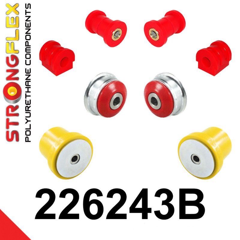 STRONGFLEX 226243B: Přední náprava a zadní nápravnice - sada silentbloků pro Seat