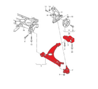 Verkline tubulární stavitelná přední ramena Golf 5 platforma - Audi